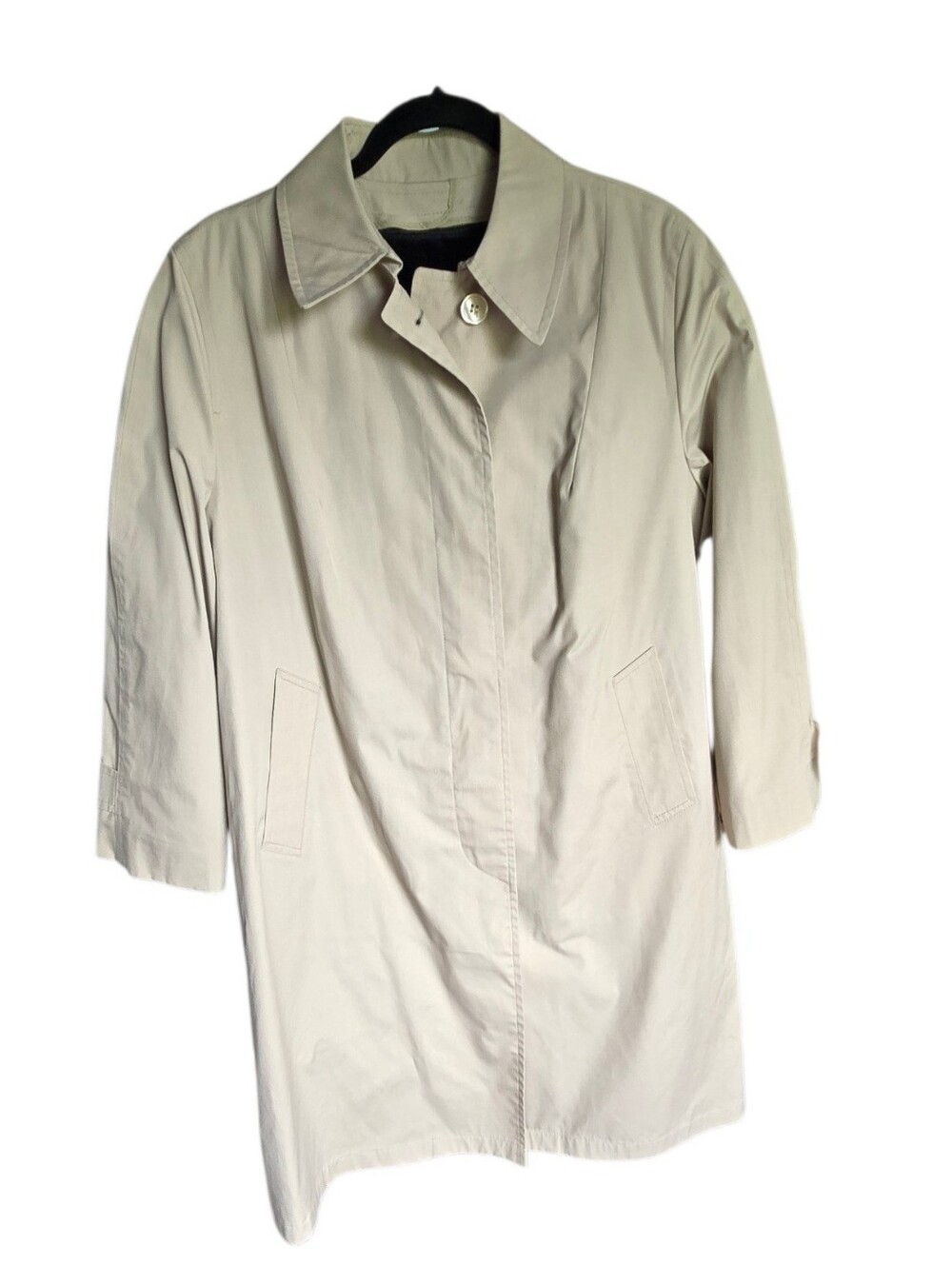 Vintage 70s London Fog Beige Trench Coat Velvet Liner 14P